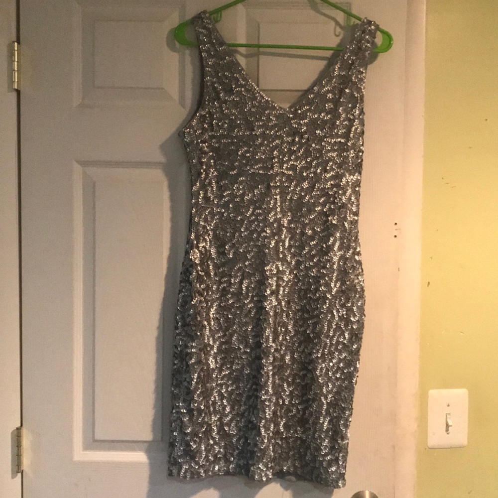 Prom Dress Silver sequin